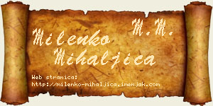 Milenko Mihaljica vizit kartica